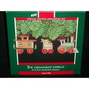 Hallmark 1989 Ornament Express Special Edition Handcrafted Set 3 Train Engine